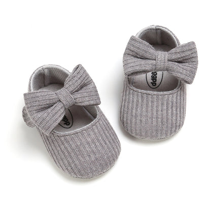 Bowknot Princess Shoes Yarn Soft Sole Baby Shoes