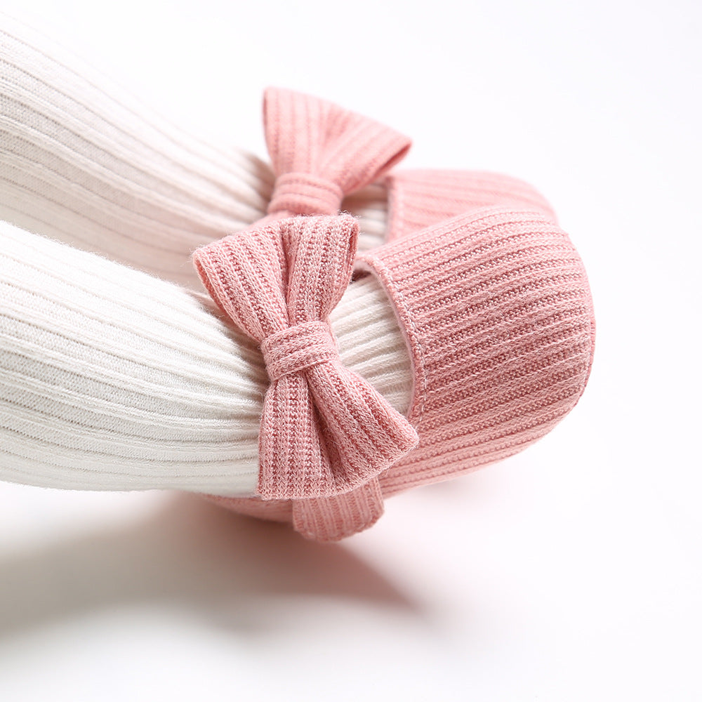 Bowknot Princess Shoes Yarn Soft Sole Baby Shoes