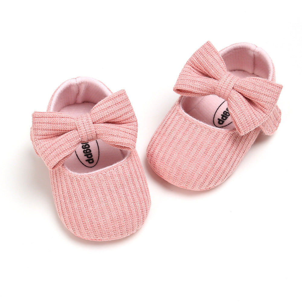 Bowknot Princess Shoes Yarn Soft Sole Baby Shoes
