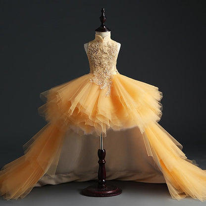 Summer Girls Gorgeous Lace Sleeveless Ball Gown Dress
