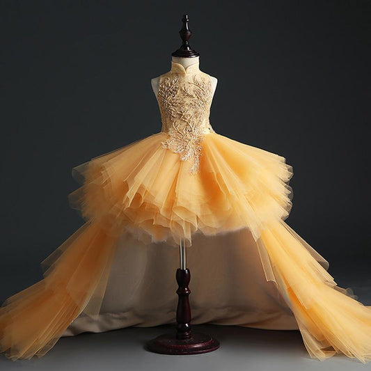 Summer Girls Gorgeous Lace Sleeveless Ball Gown Dress