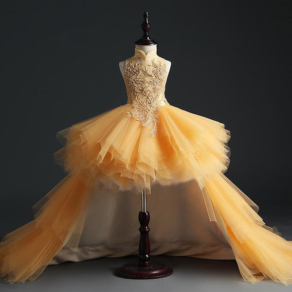 Summer Girls Gorgeous Lace Sleeveless Ball Gown Dress
