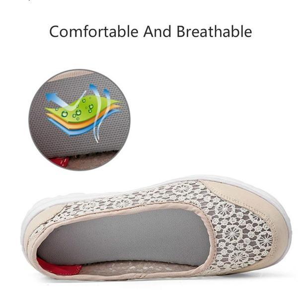 Women Casual Breathable Hollow Lace Flats Shoes