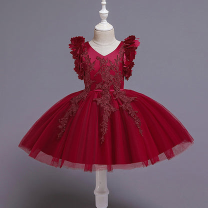 Cute Butterfly Sleeve Princess Puffy Dress