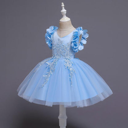 Cute Butterfly Sleeve Princess Puffy Dress