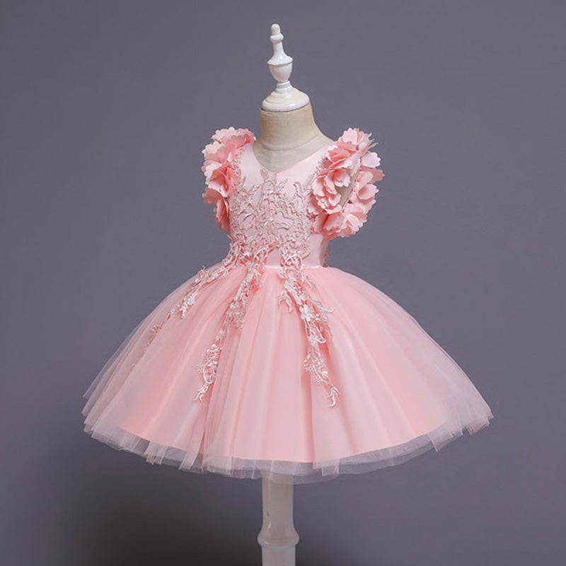 Cute Butterfly Sleeve Princess Puffy Dress