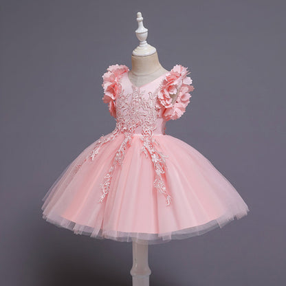 Cute Butterfly Sleeve Princess Puffy Dress