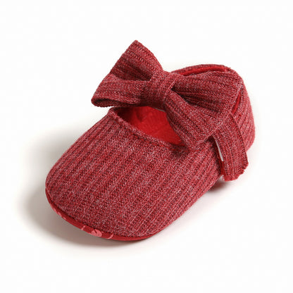 Bowknot Princess Shoes Yarn Soft Sole Baby Shoes