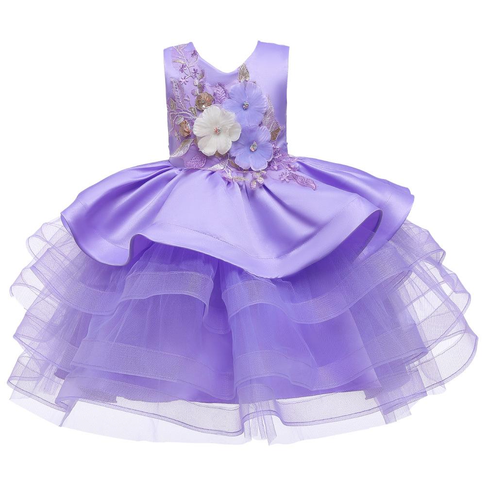 Girls Flower Princess Party Dress