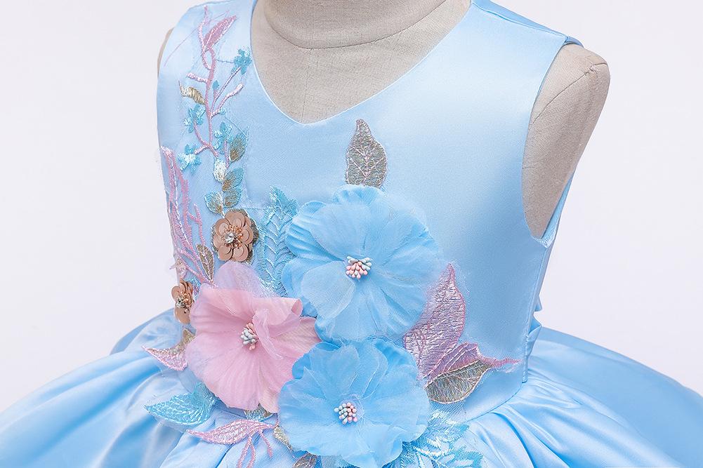 Girls Flower Princess Party Dress