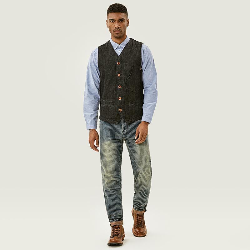 Striped Retro Washed Casual  Denim Pants