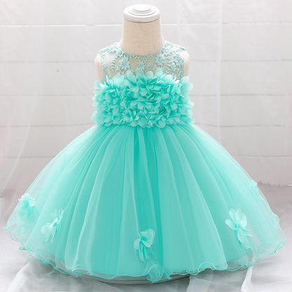 Elegant Girl Flower Princess Dress