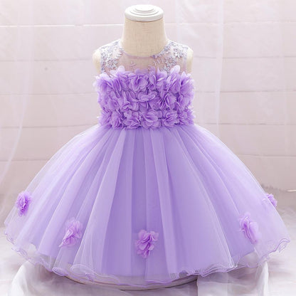 Elegant Girl Flower Princess Dress