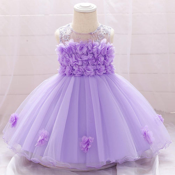 Elegant Girl Flower Princess Dress