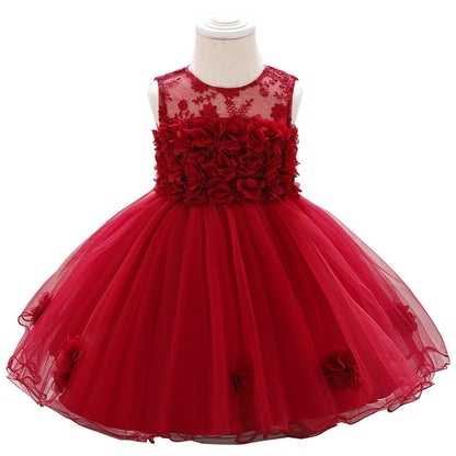 Elegant Girl Flower Princess Dress