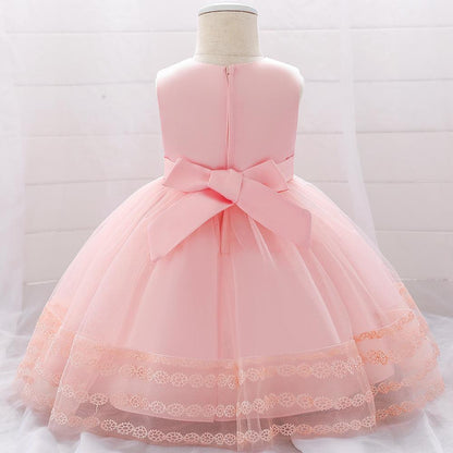 One-year-old Child Flower Birthday Princess Dress