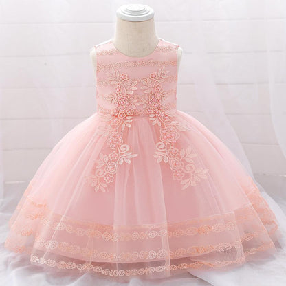 One-year-old Child Flower Birthday Princess Dress