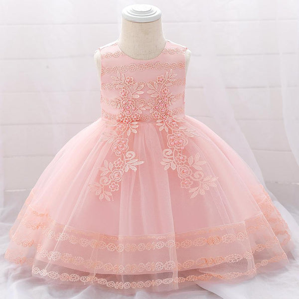 One-year-old Child Flower Birthday Princess Dress