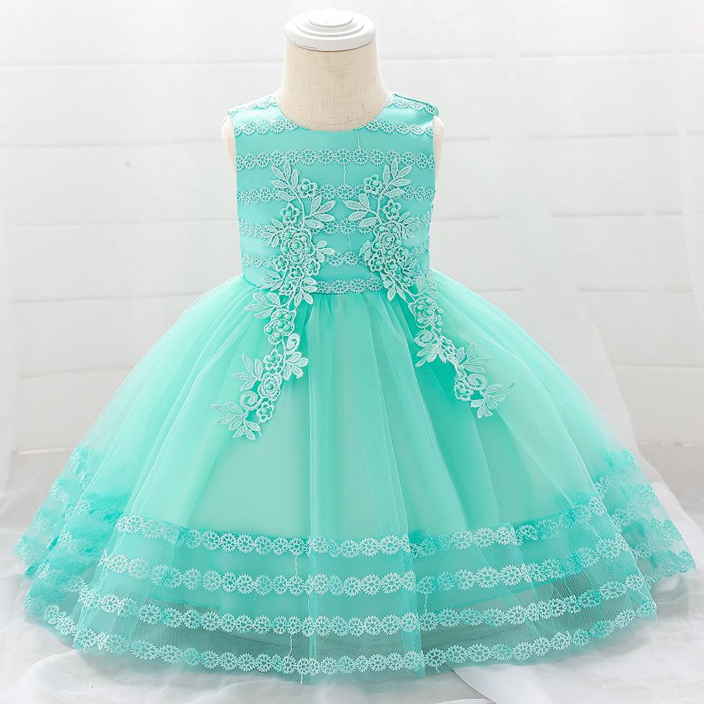 One-year-old Child Flower Birthday Princess Dress