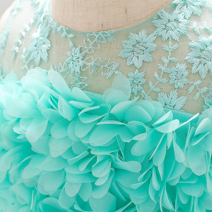 Elegant Girl Flower Princess Dress