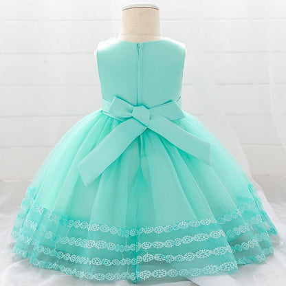 One-year-old Child Flower Birthday Princess Dress