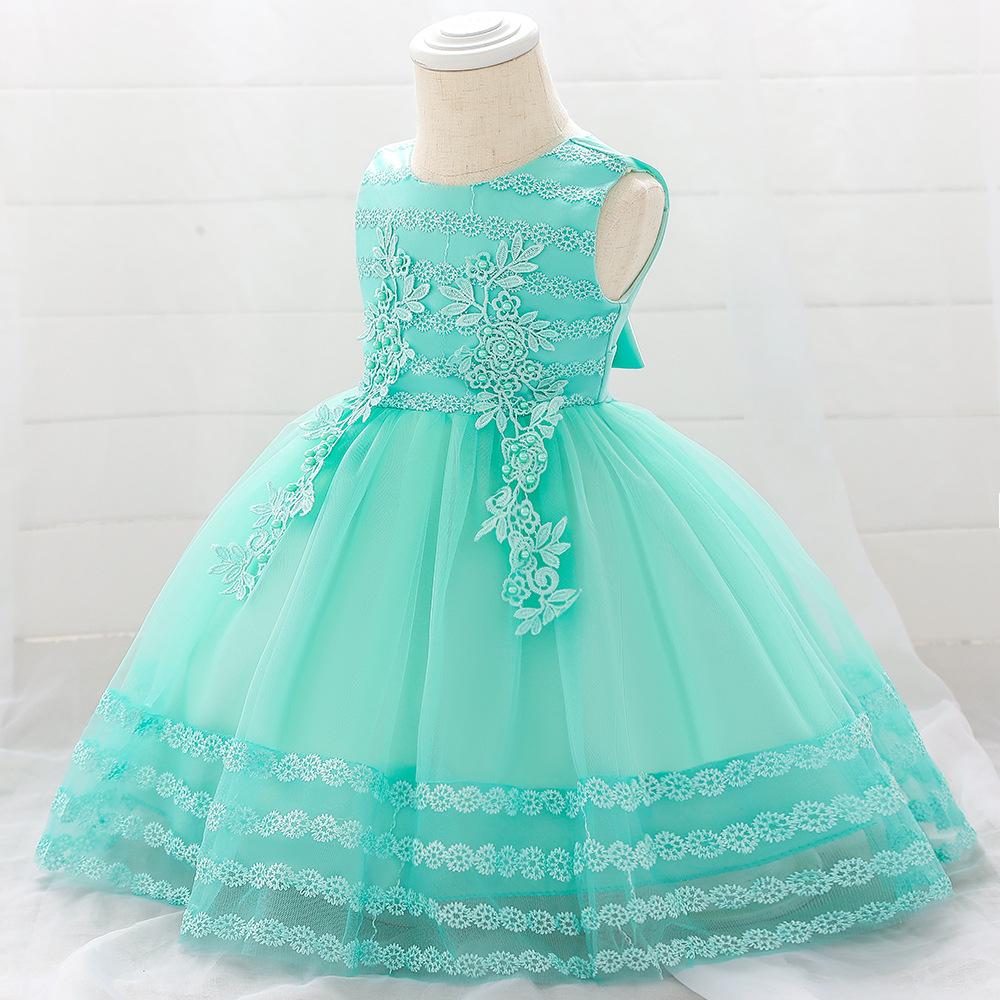 One-year-old Child Flower Birthday Princess Dress