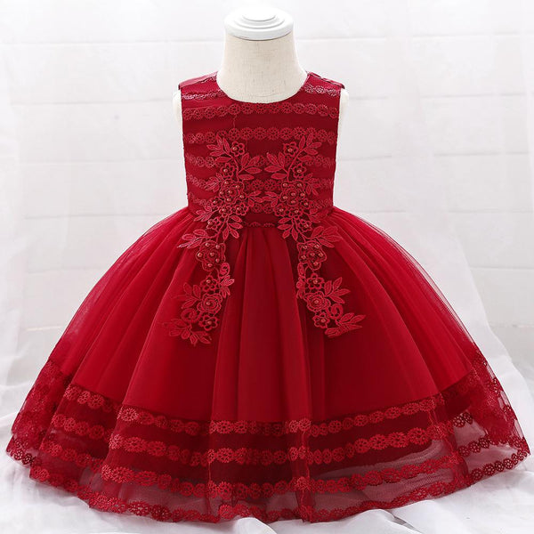 One-year-old Child Flower Birthday Princess Dress