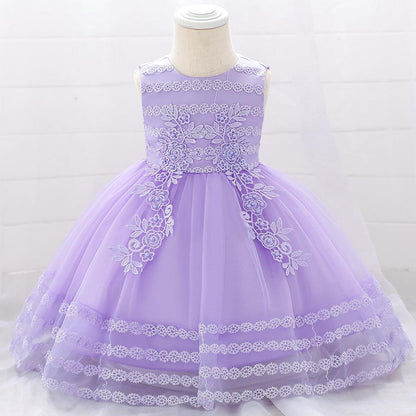 One-year-old Child Flower Birthday Princess Dress