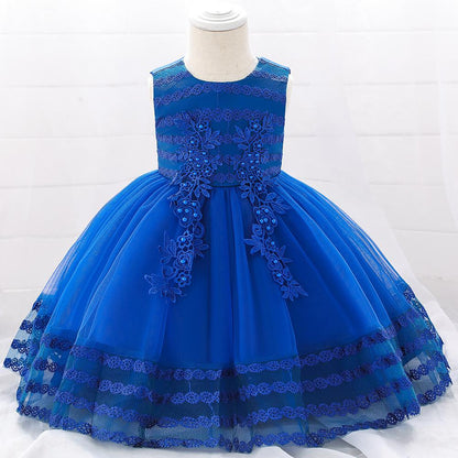 One-year-old Child Flower Birthday Princess Dress