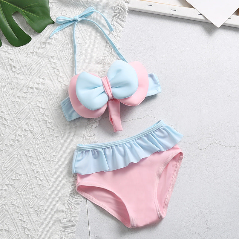 Girls Sunscreen Three-piece Swimsuit