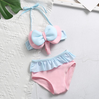Girls Sunscreen Three-piece Swimsuit