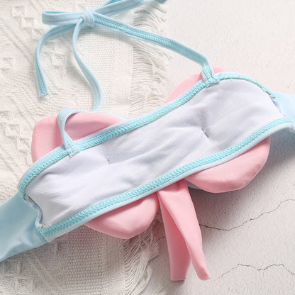 Girls Sunscreen Three-piece Swimsuit