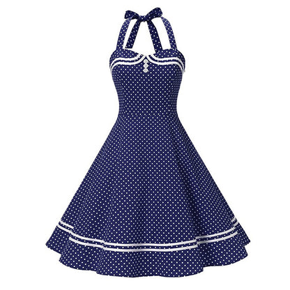 Retro Halter Polka Dot Halterneck Dress