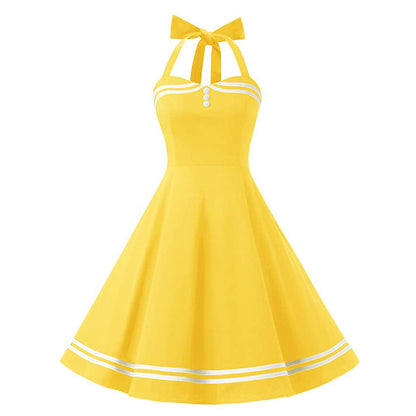 Retro Halter Polka Dot Halterneck Dress
