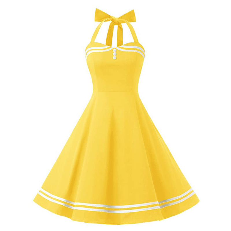 Retro Halter Polka Dot Halterneck Dress