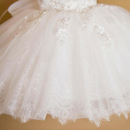 Elegant Embroidery Baby Flower Girl Fluffy Dress