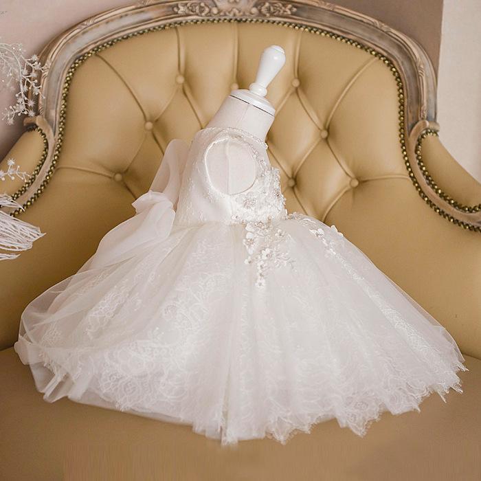 Elegant Embroidery Baby Flower Girl Fluffy Dress