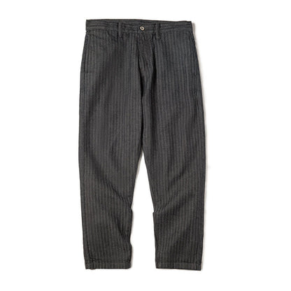 Retro Straight-leg Herringbone Twill Striped Jeans