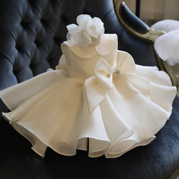 Elegant Girl Lapel Puffy Princess Dress