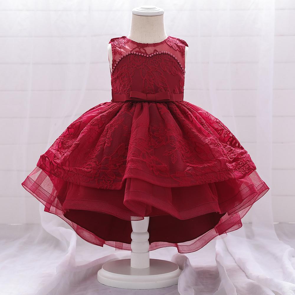 Girls Embroidered Tailing Birthday Party Dress