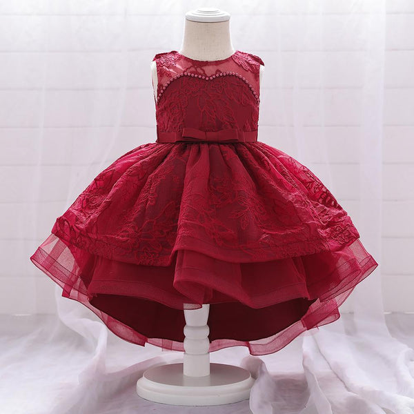 Girls Embroidered Tailing Birthday Party Dress