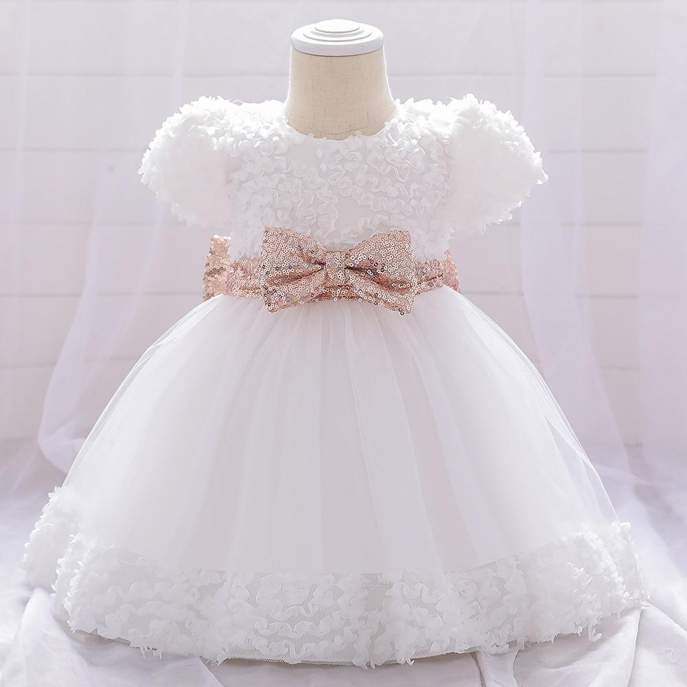 Summer Baby Girls Cute Bow Fluffy  Dress