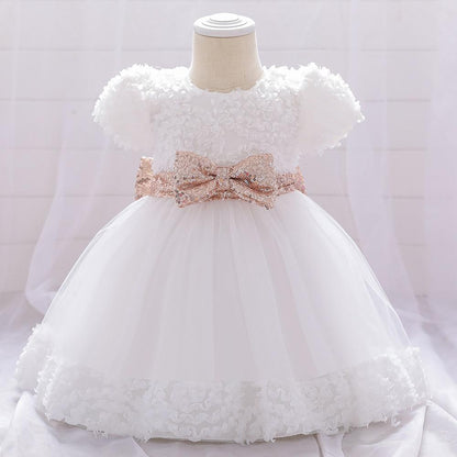 Summer Baby Girls Cute Bow Fluffy  Dress