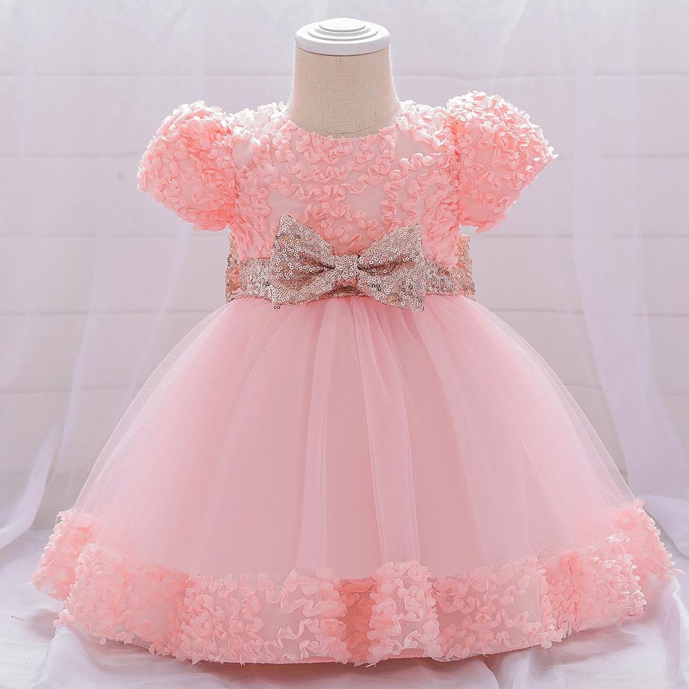 Summer Baby Girls Cute Bow Fluffy  Dress