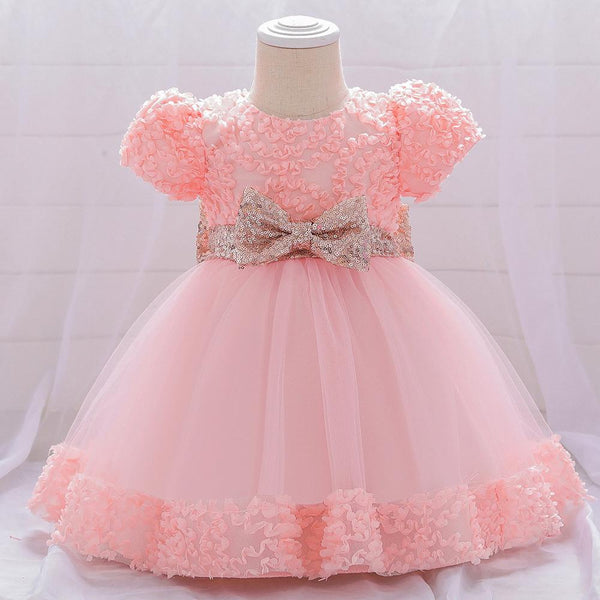 Summer Baby Girls Cute Bow Fluffy  Dress