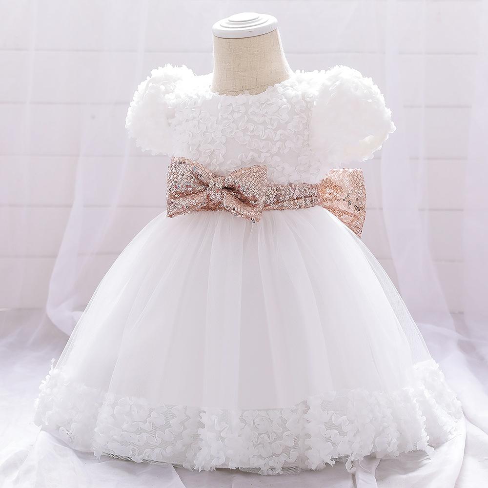 Summer Baby Girls Cute Bow Fluffy  Dress