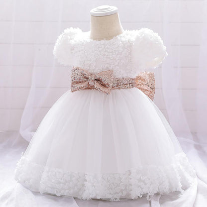 Summer Baby Girls Cute Bow Fluffy  Dress