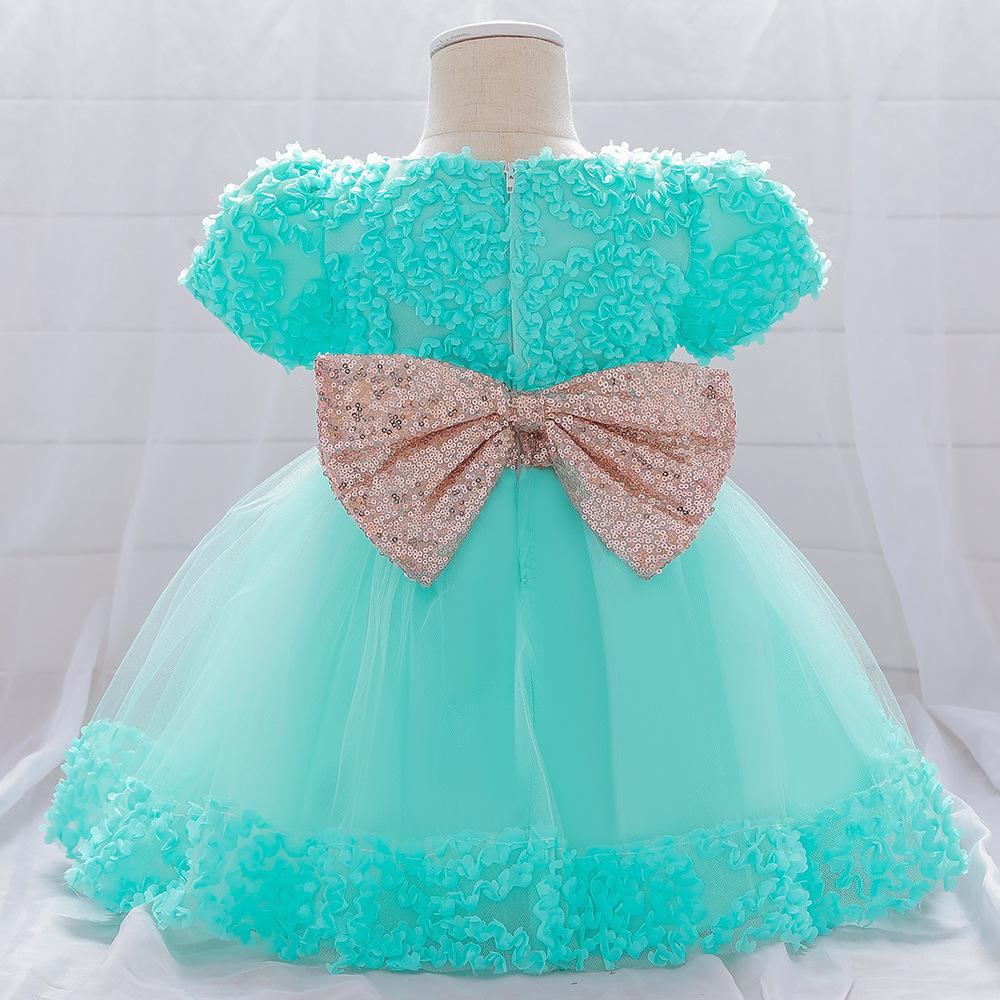 Summer Baby Girls Cute Bow Fluffy  Dress