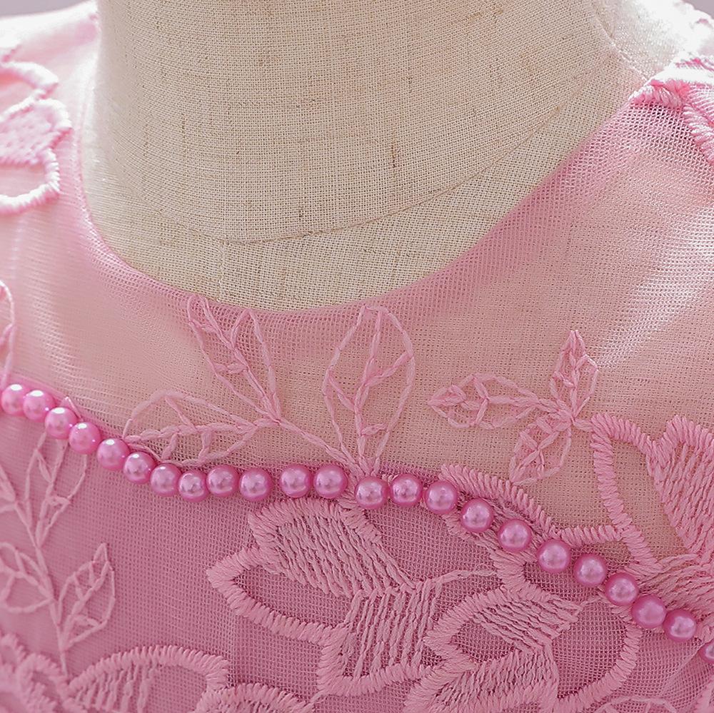 Girls Embroidered Tailing Birthday Party Dress