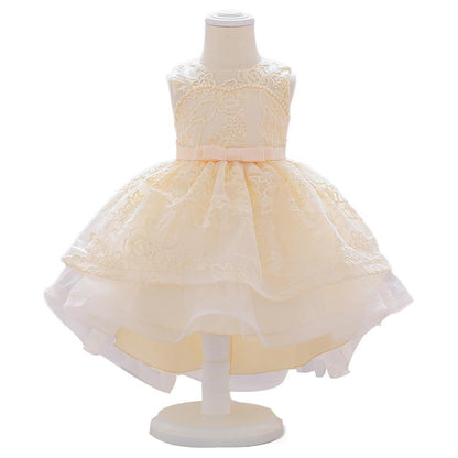 Girls Embroidered Tailing Birthday Party Dress